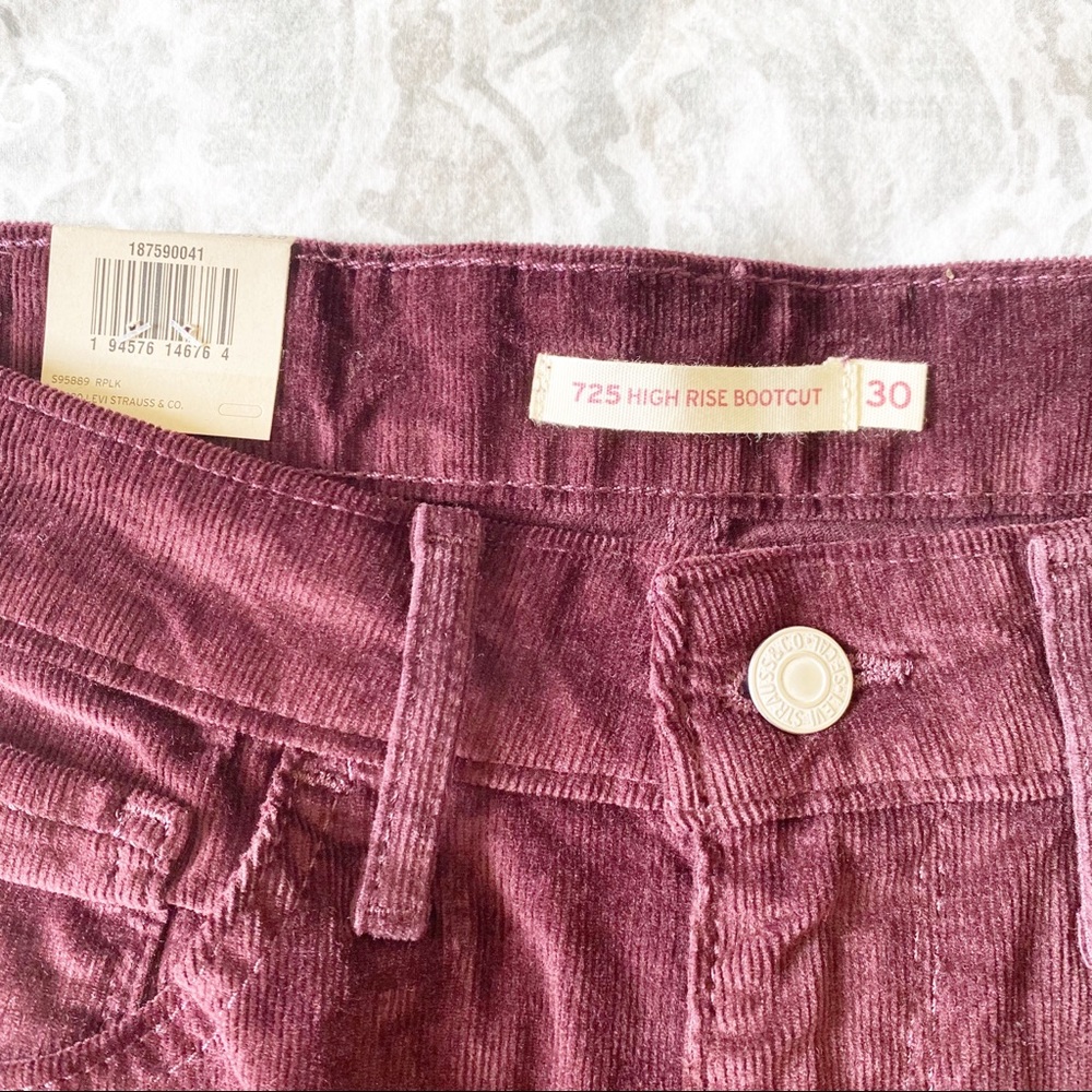 LEVI’S 725 High Rise Bootcut Corduroy Pants 30 NWT - Picture 6 of 11